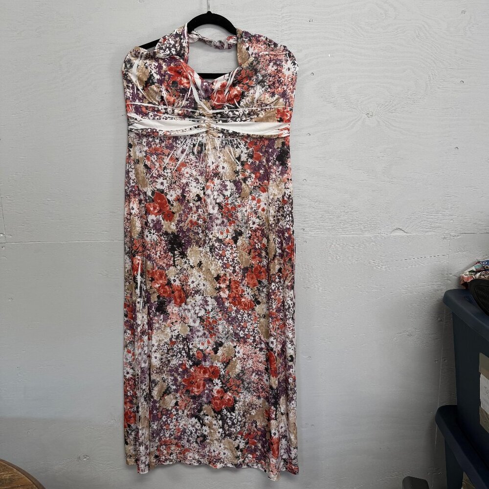 Pinky brand floral halter‎ dress, size XL